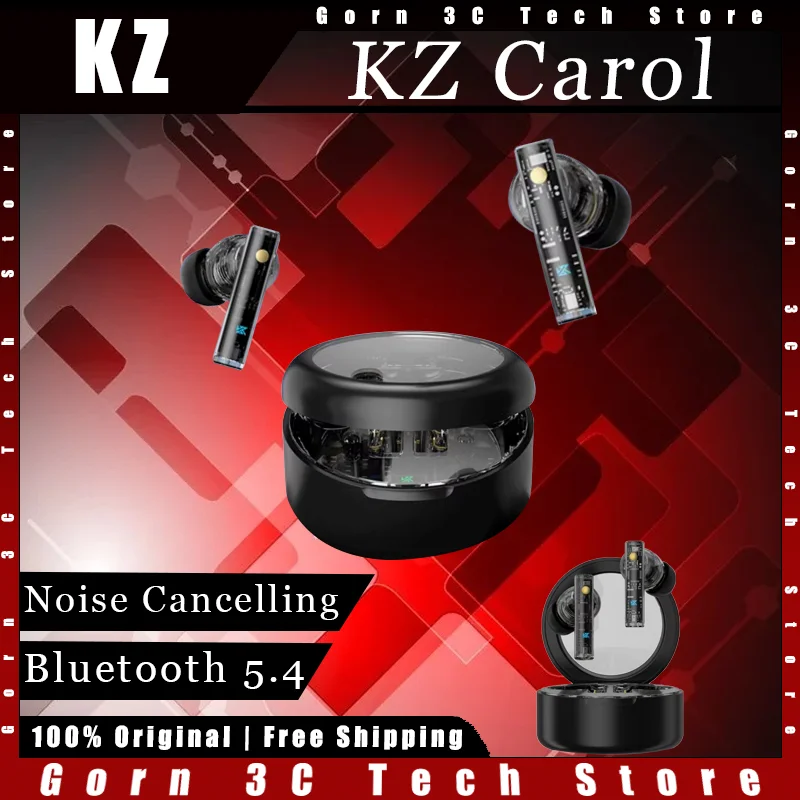 Беспроводные наушники KZ Carol 55 дБ активное шумоподавление с 6 микрофонами Bluetooth 5 4