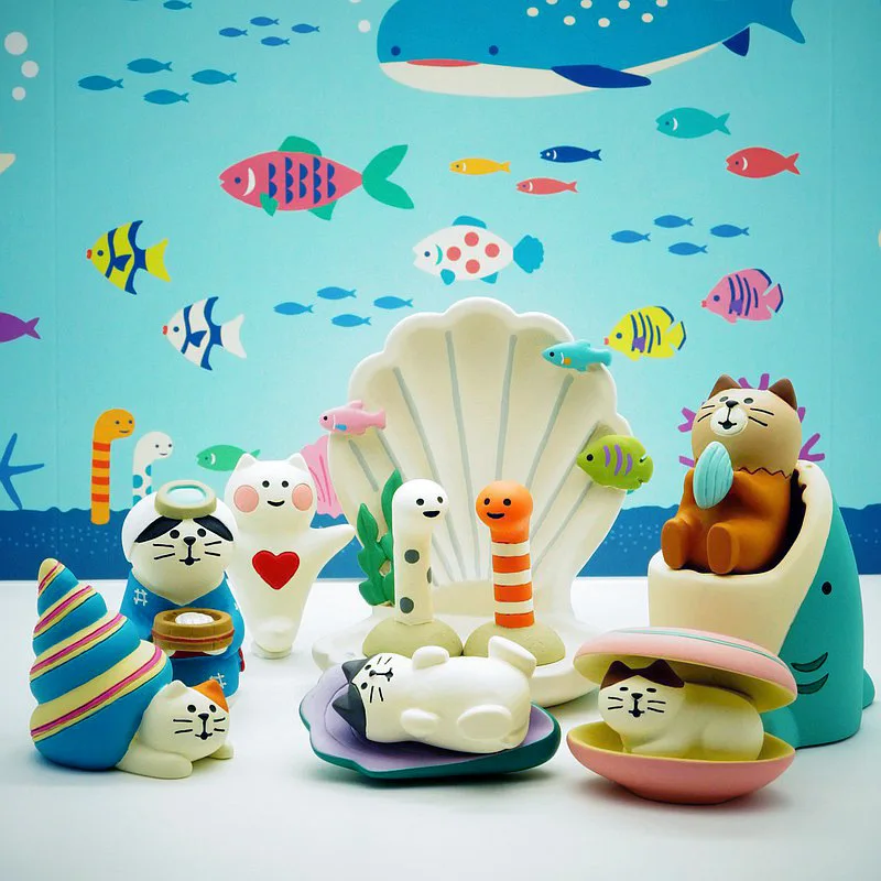 

Японская Серия океан Zakka, ручная работа, украшения, миниатюрные фигурки, книжная полка, украшение