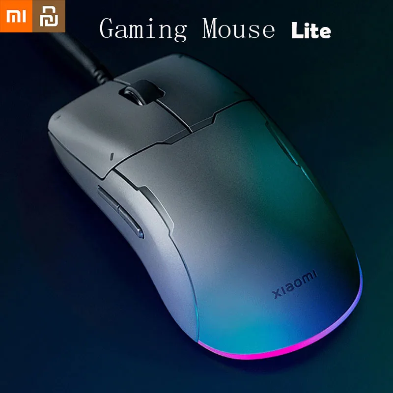 

New Xiaomi Game Mouse Lite Wired RGB Light 6200 DPI 5 Gears Adjusted Optical Gaming Mouse For Laptop Computer PC Home Office