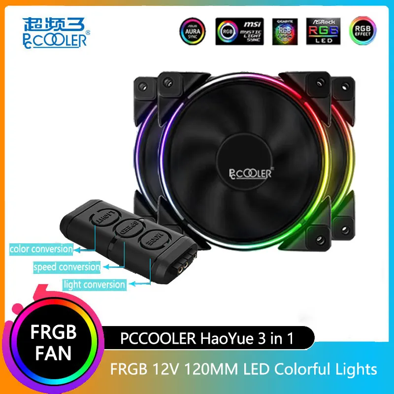Кулер для ПК HaoYue 12 см 3 дюйма 1 ШИМ бесшумный кулер RGB с контроллером 5 В контакта -