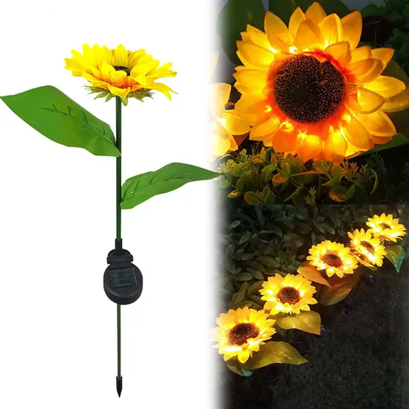 

2023 Garden Decoration Led Solar Sun Flower Lamp Outdoor Colorful Light Solar Small Wild Flower Landscape Courtyard Lawn Lamp