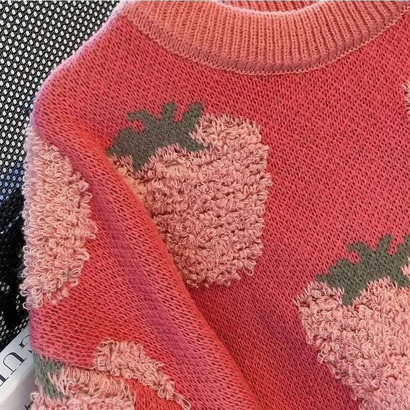 Женский трикотажный свитер с круглым вырезом жаккардовый пуловер в Корейском