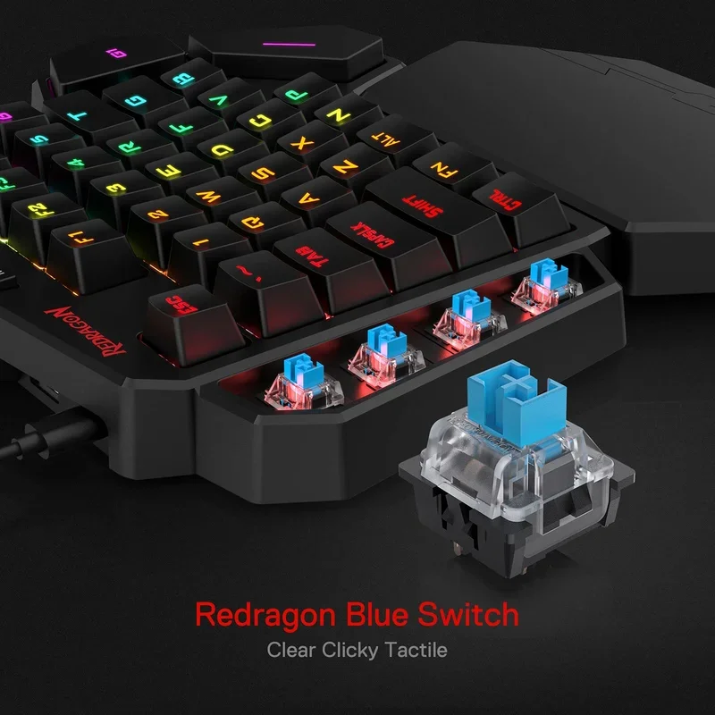 Redragon K585 DITI Одноручная механическая игровая клавиатура RGB подставка для запястий