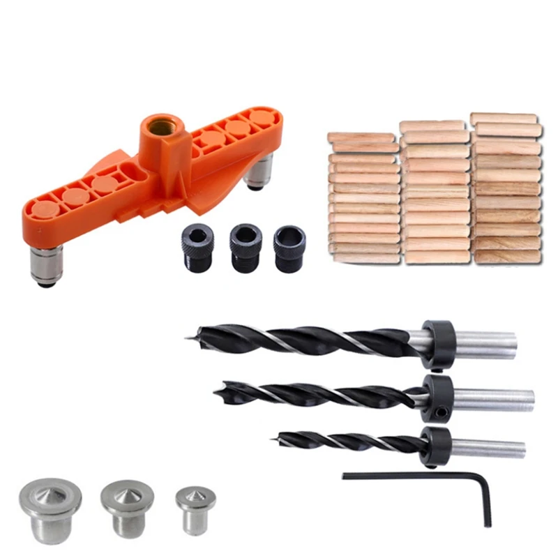 

Woodworking Pocket Hole Jig 6/8/10Mm Self-Centering Scriber Doweling Jig Drill Guide Locator Hole Puncher Carpentry Tool