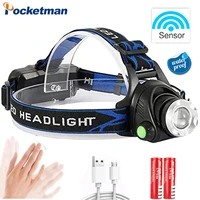 multifunctional led headlamp t6l2v6 zoom head lamp tactical torch waterproof headlight lanterna powered by 2x18650 batteries