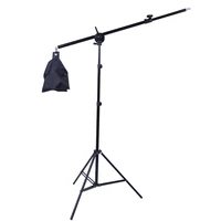 sh photo studio 2m 2 in 1 light stand with 1 4m boom arm and empty sandbag for supporting softbox lighting photography tripod