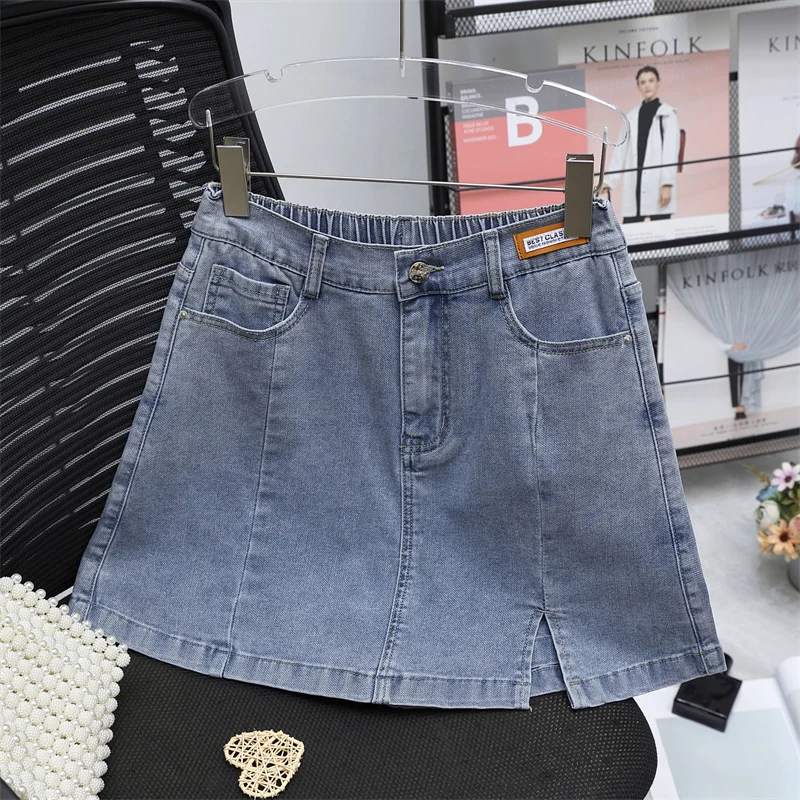 Oversized Culotte Large Size 5XL Denim Short Skirt 2023 Spring Summer New Retro Casual Slim Jeans Shorts Women Underskirt  AC505