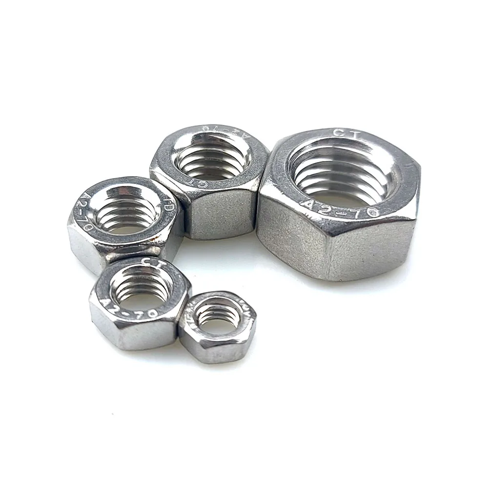 

50/20/10pcs M3 M5 DIN 934 Hex Nut 304 Stainless Steel Nuts Hexagon Nut M2 M2.5 M4 M6 M8 M10 Screw Cap Lock Bolt Metric thread