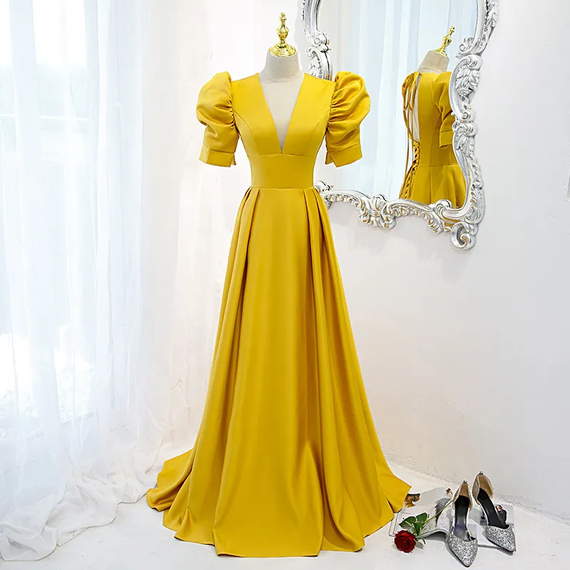 

Женское вечернее платье в пол, элегантное платье трапециевидной формы с глубоким V-образным вырезом, новая модель B1536