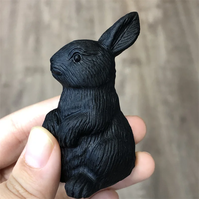 

1 шт., Фигурка кролика из натурального обсидиана