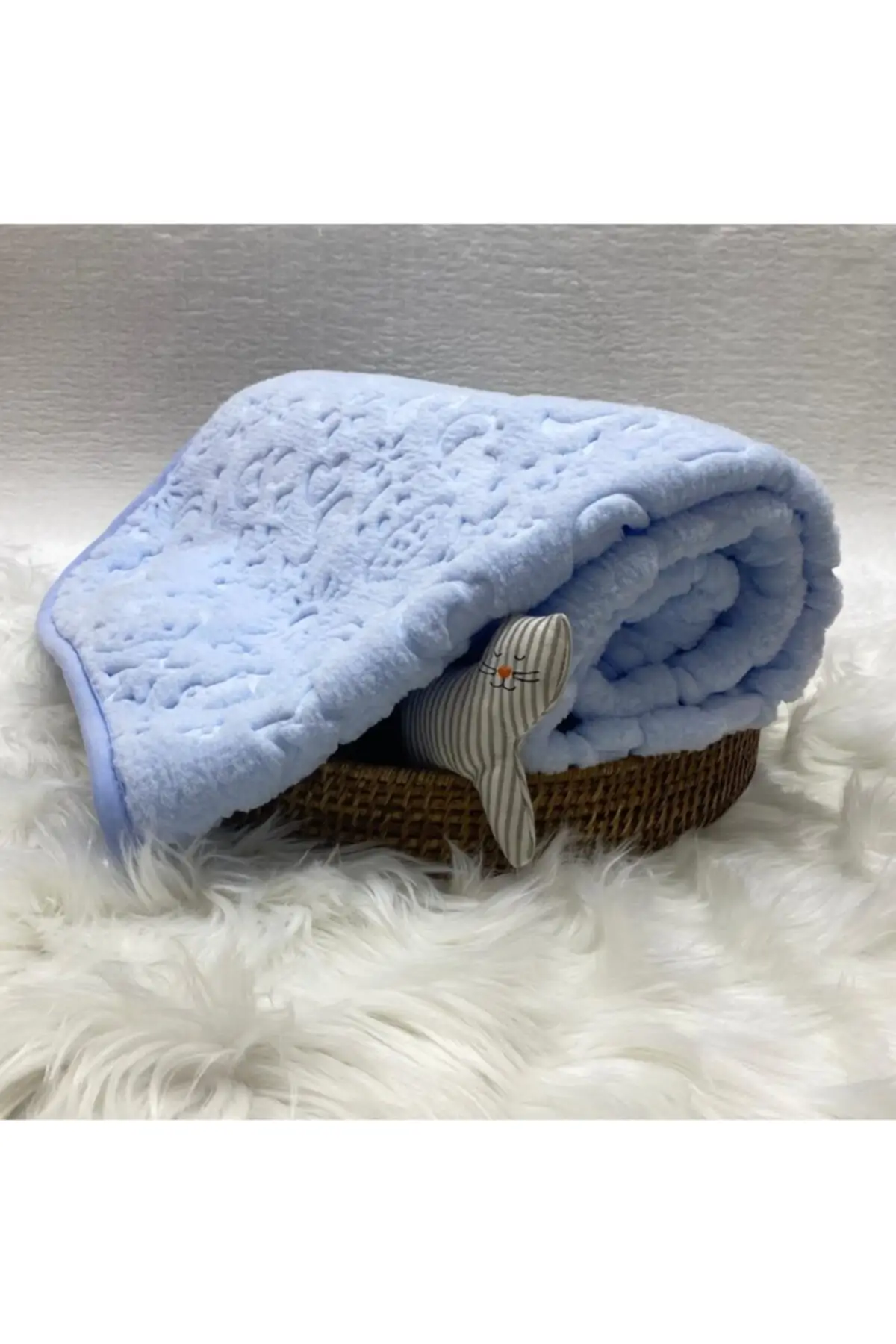 Blue Plush Baby Blanket 100x120 Polyester 100x150 Baby & Kids Home Textile Textile & Furniture