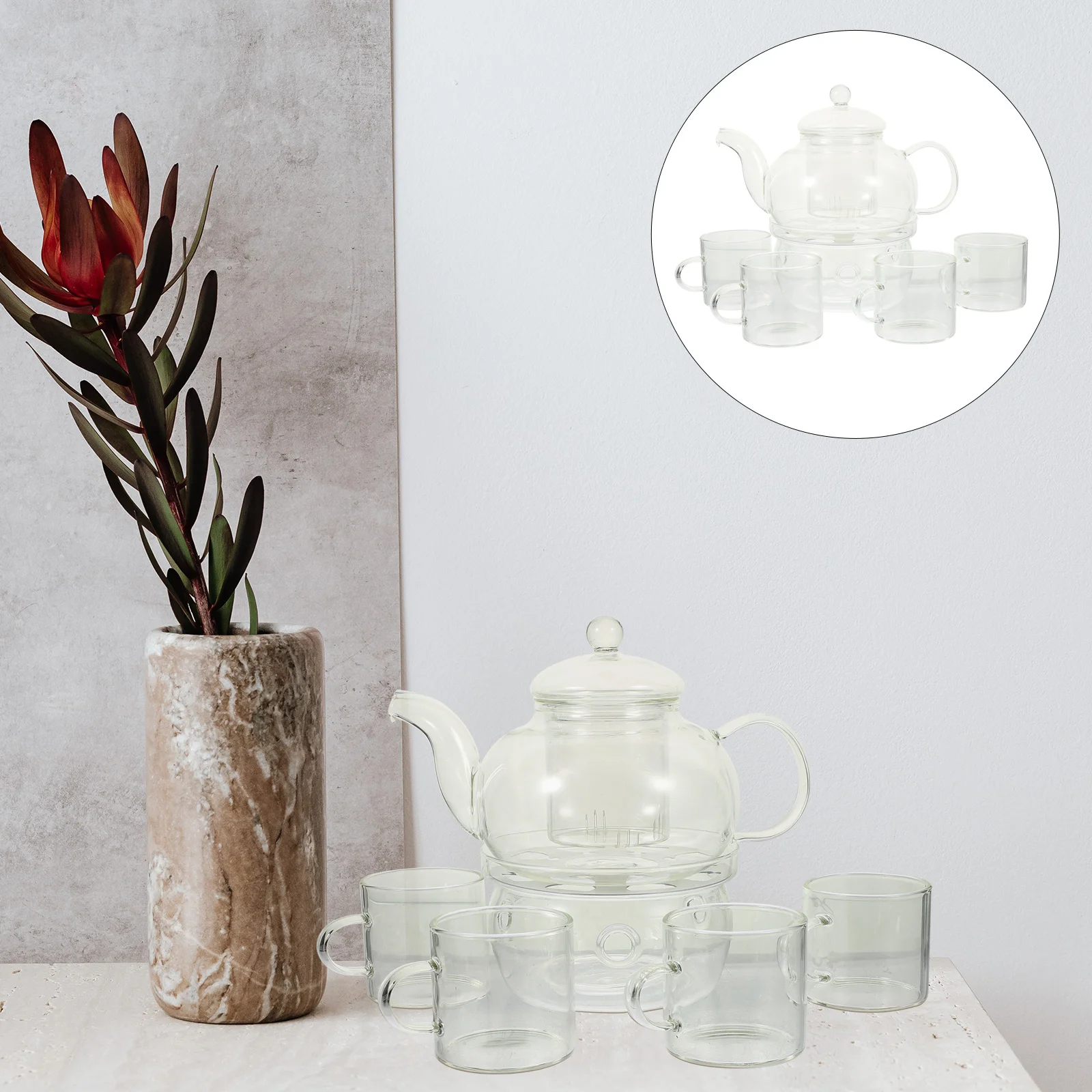 

Tea Set Kettle Pot Teapot Stovetop Chinese Cups Borosilicate Blooming Clear Whistling Boiler Boiling Gas