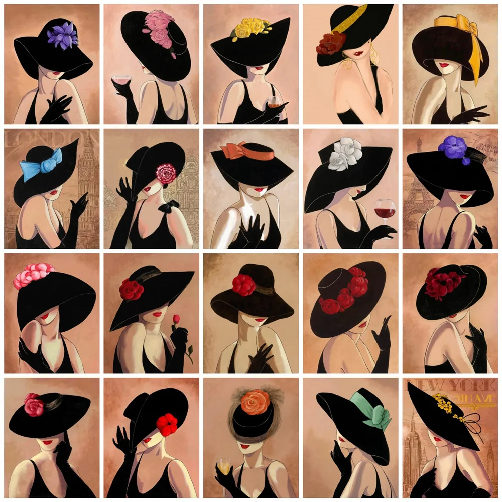 

Fashion Elegant Lady Diamond Painting Full Drills Diy Paint Woman Figure Pictures of Rhinestone Handmade Paint