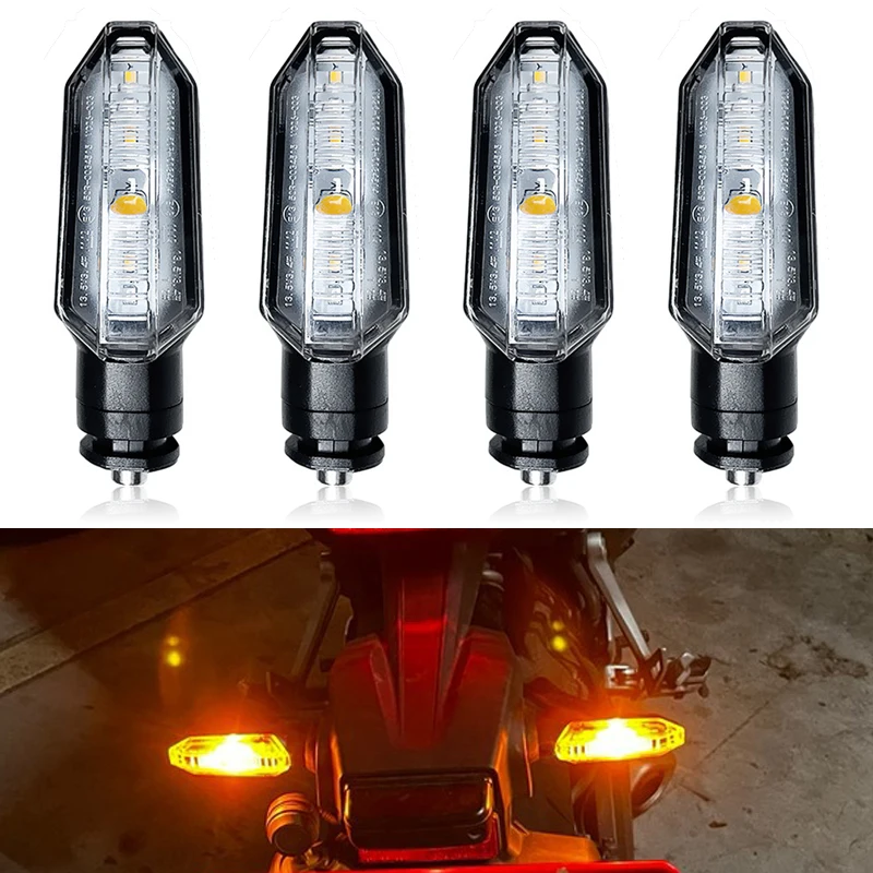 12 В мотоциклетные светодиодные указатели поворота Янтарный проточной воды
