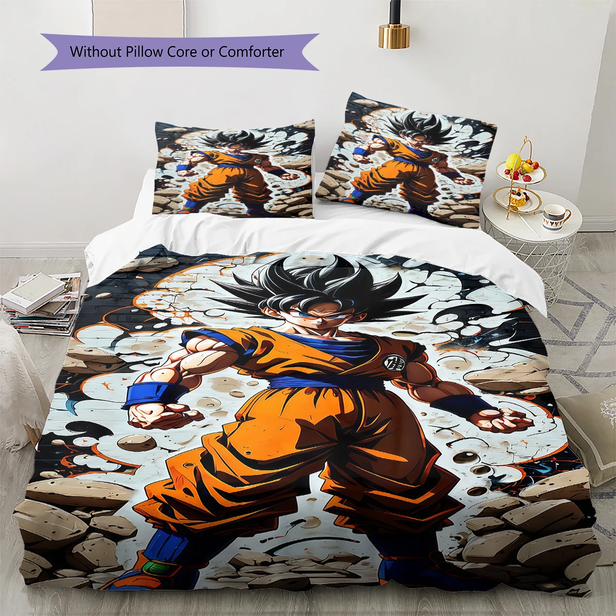 Фото Удобный мягкий пододеяльник Dragon Ball Son Goku, детский комплект постельного белья в подарок, несколько размеров-HE39 №4