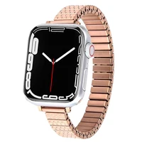slim elasticity strap for apple watch band 44mm 45mm 42mm 41mm 38mm 40mm stainless steel bracelet watchbands iwatch 3 4 5 6 se 7