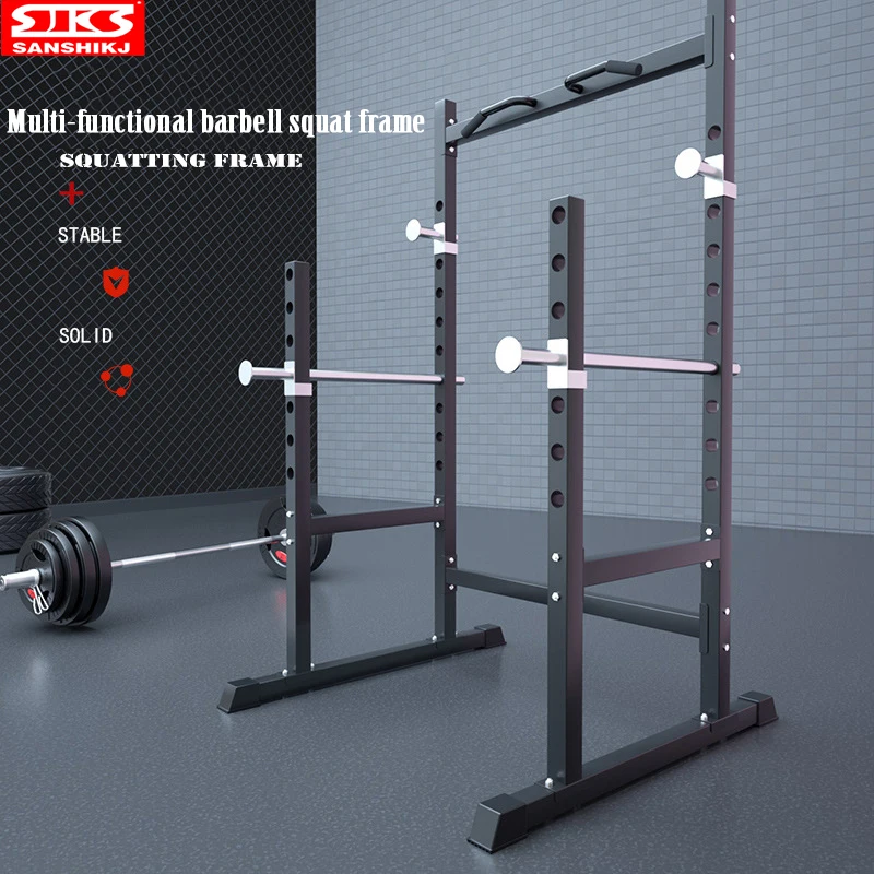 

Squatting Frame Multifunctional Fitness Barbell Rack Adjustable Bench Press Frame