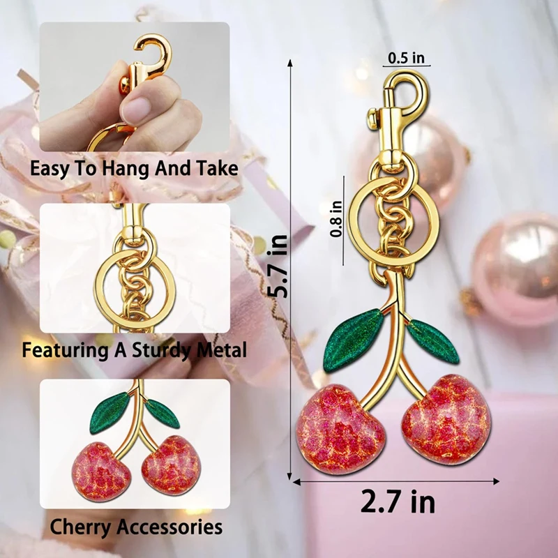 Подвески для сумок с вишней подвески брелок аксессуары подарки женщин кошелек