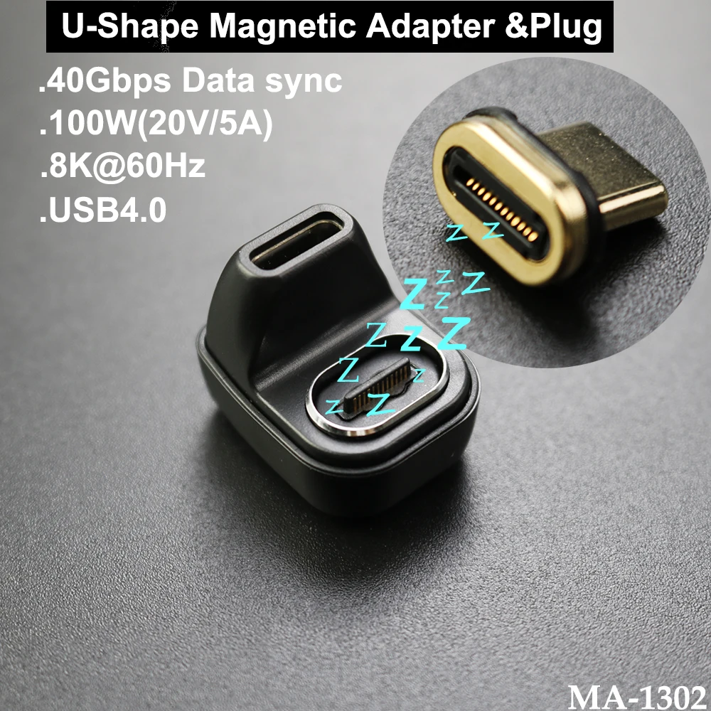 Магнитный адаптер USB 100 Thunderbolt3 40 Гбит/с C штекер-гнездо Вт конвертер для быстрой