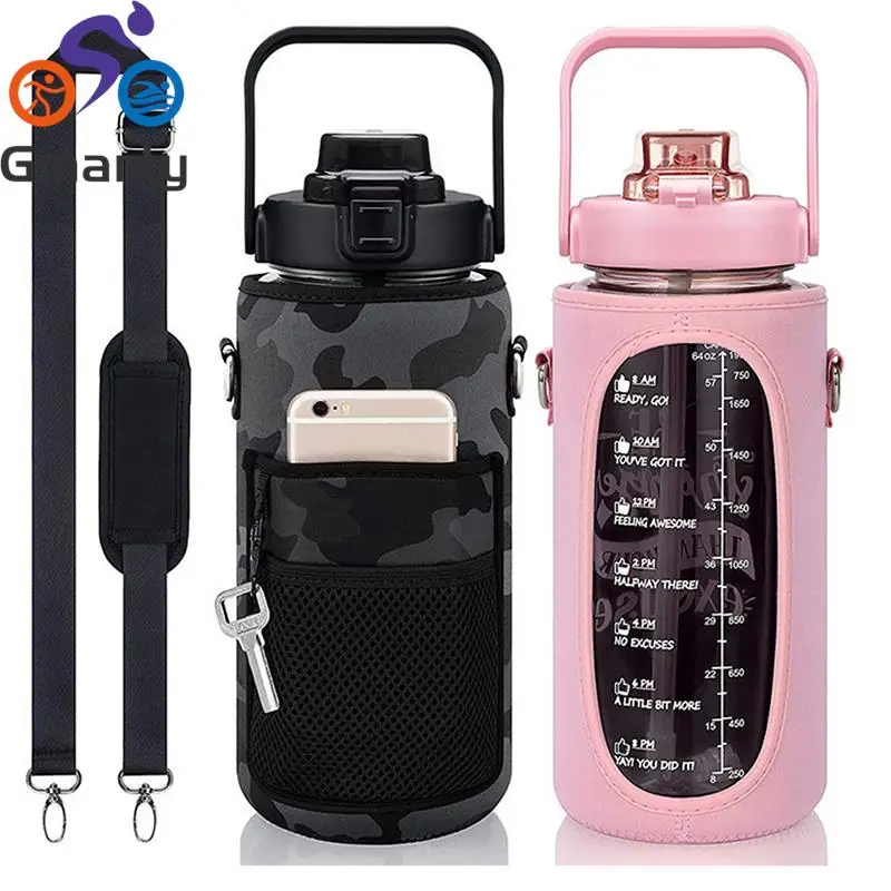 

Half Gallon Sport Water Bottle Sleeve Insulated Mug Holder Bag With Slanting Strap For Fitness Gym And Outdoor Sports