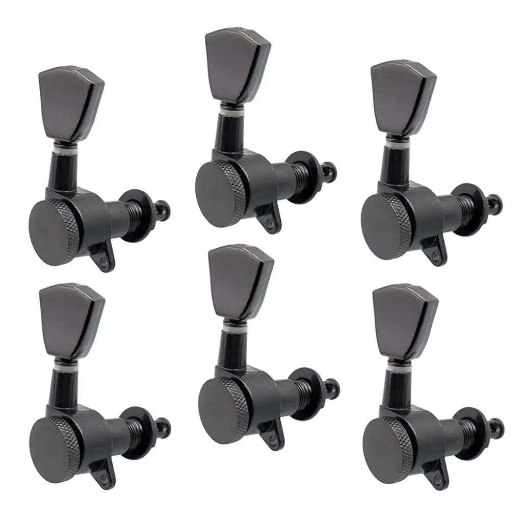 

6 Pcs 6R Sealed Electric Pegs Keys Machine Head for Electric Guitars, Black