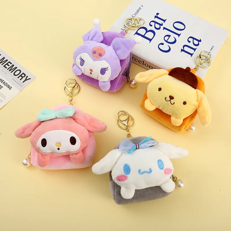 

Cartoon Sanrio Coin Purse Kawaii Hello Kittys Accessories Plush Soft Cute Beauty Anime Storage Tidy Coin Pack Wallet Girls Gift