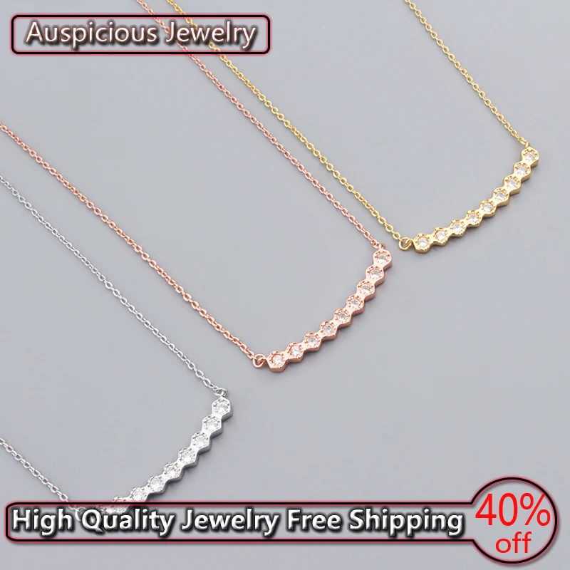 

New High Quality Titanium Steel Honeycomb Hexagonal Pendant Necklace Simple Personality Fashion Women's Luxury Design Jewelry