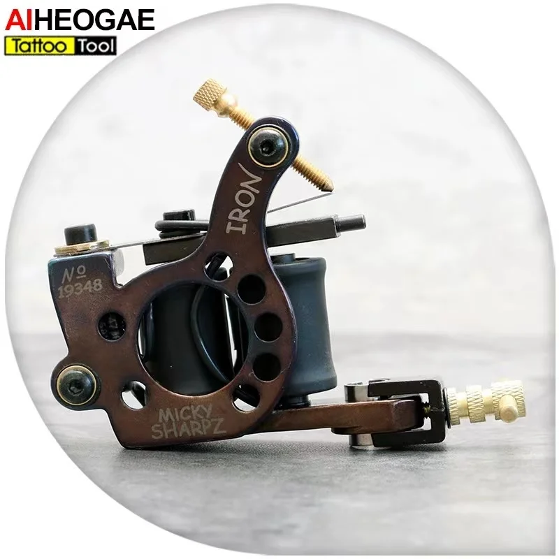 High Quality Coil Handmade Tattoo Machine Guns for Shader 10 Warps Iron Handmade Tattoo Machine Free Shipping