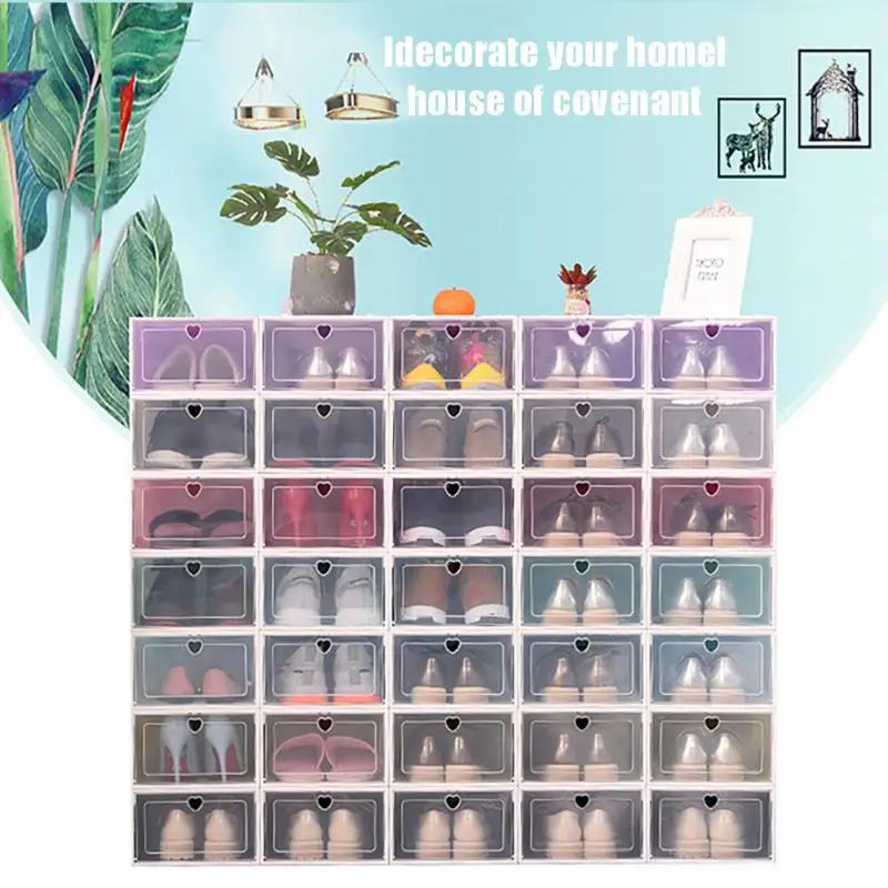 Shoe Box Stackable Shoe case Dustproof Drawer Basketball Shoes Storage Box organizador de zapatos sapateira