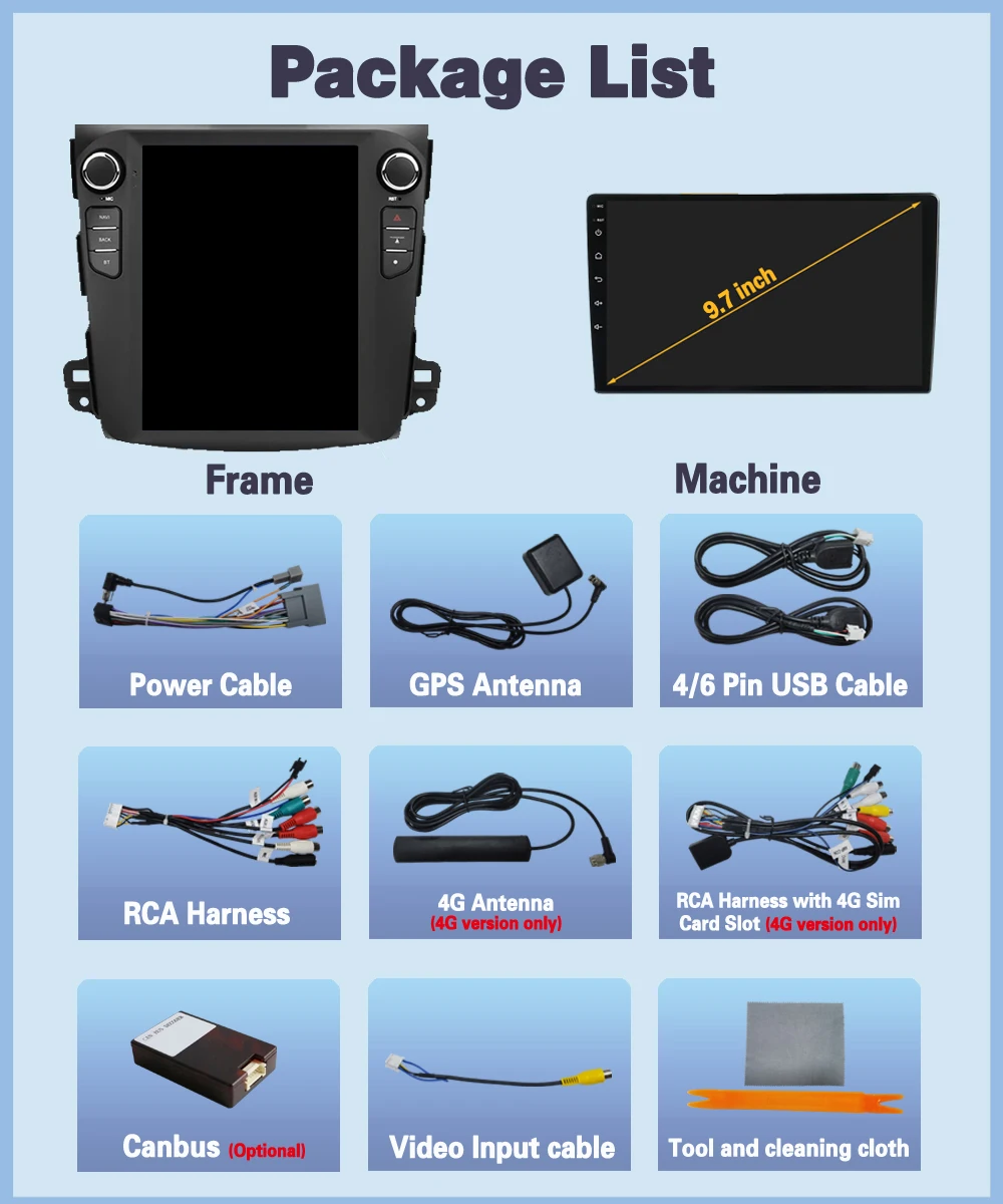 Автомагнитола 2 Din мультимедийный видеоплеер для Mitsubishi Outlander Xl 2008-2015 Citroen C-Crosser