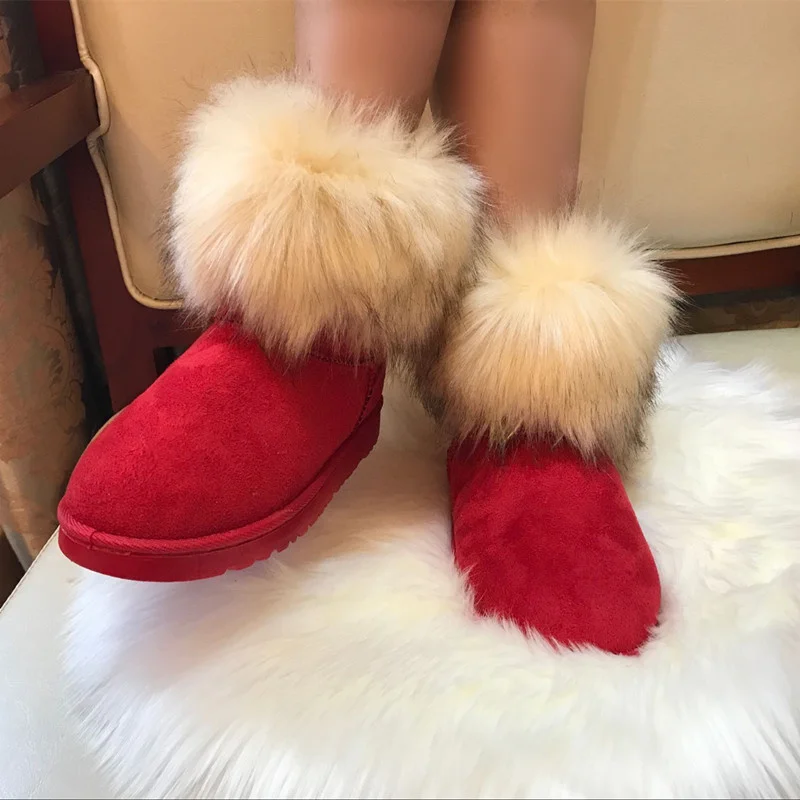 

Зимние ботинки для женщин, плюшевая обувь на плоской подошве, зимняя обувь, женские ботинки с круглым носком, с меховой подкладкой, на низком каблуке, 2022, Женская кожа