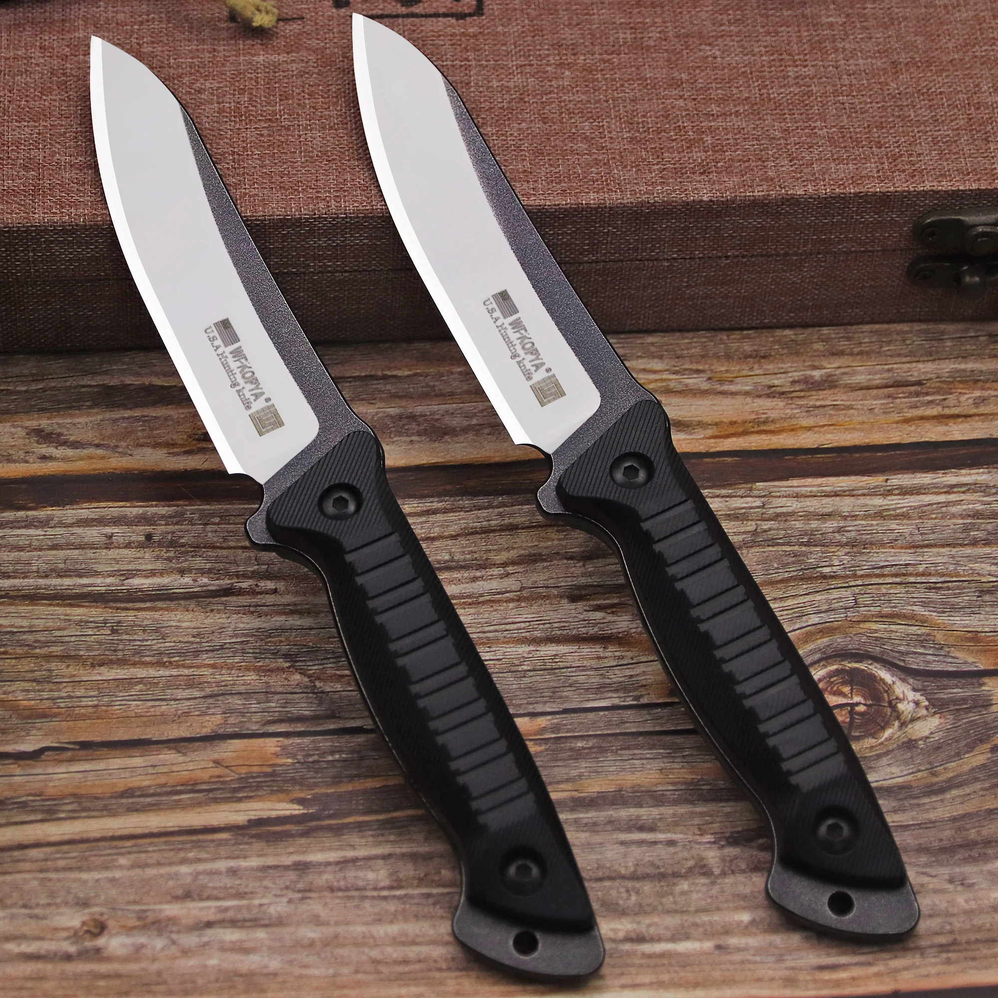 WPKOPYA США 440c Открытый охотничий прямой нож Full Tang + ножны K для спасательной защиты в