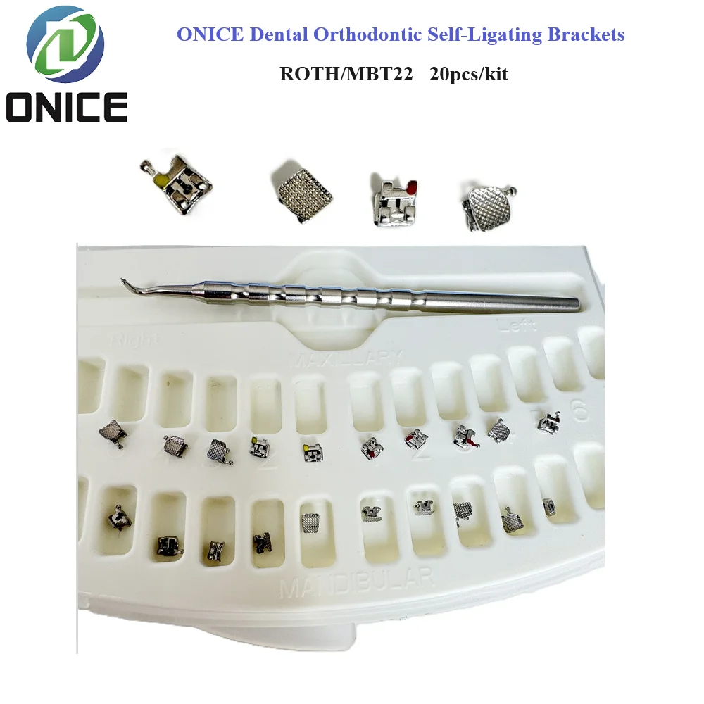 Металлические пассивные самолигирующиеся брекеты ONICE слот ROTH/MBT 22