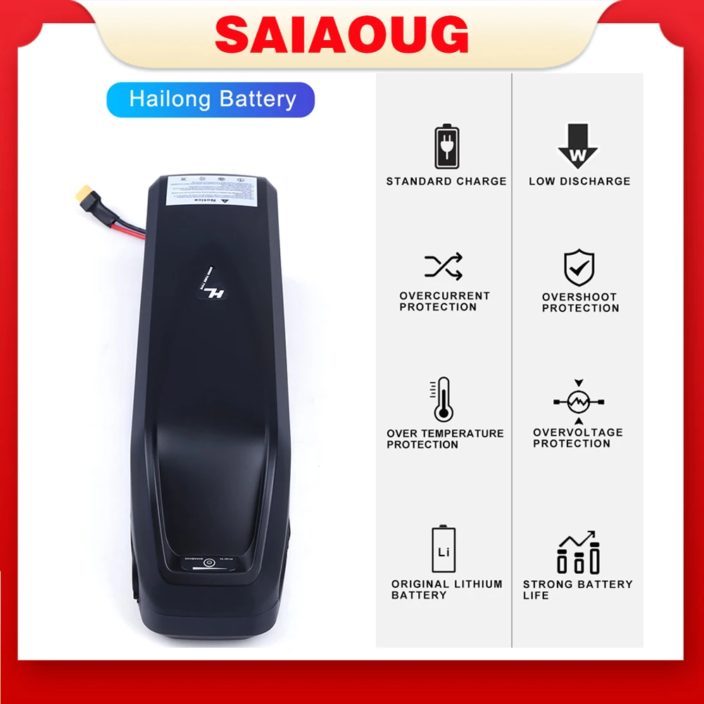 

SAIAOUG Lithium Battery Pack 52V 20/25/30ah Electric Vehicle Battery Hailong Shell 30A BMS 350W 500W 750W 1000W Bicycle Battery