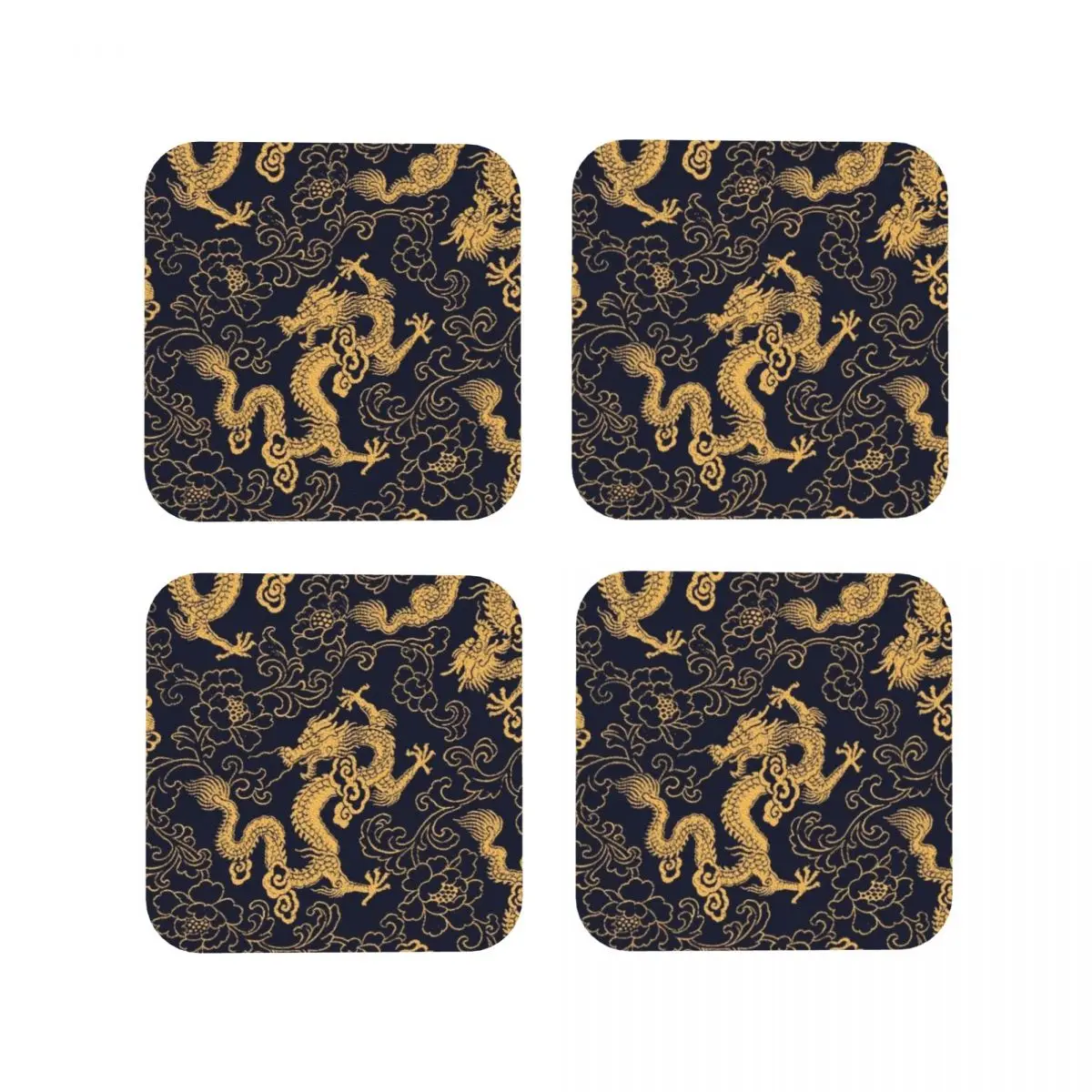 Китайские традиционные подставки с золотым драконом кухонные салфетки