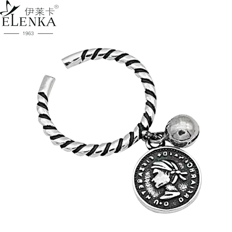 

Luxury Soild 925 Sterling Silver Rings for Women Men Retro Old Hip Hop Couple Simple Cool Fine Jewelry for Party Christmas Gift