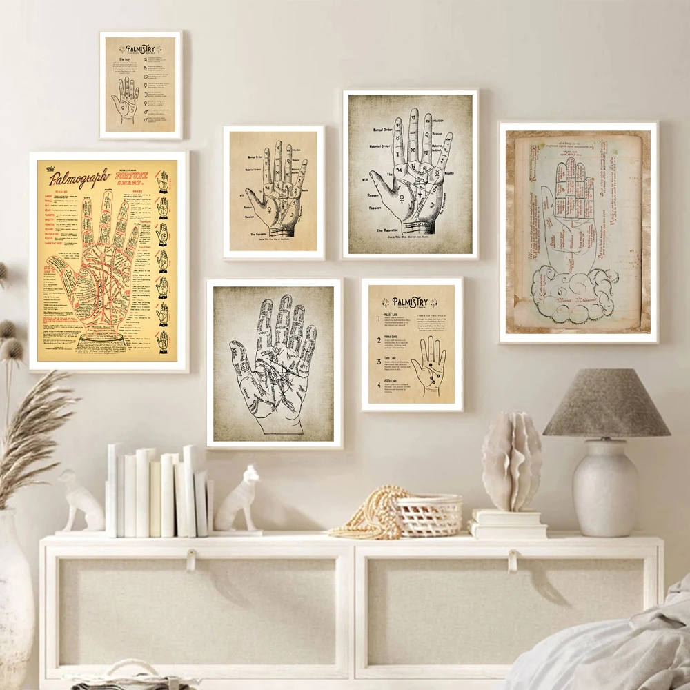 Пальмовые принты для чтения античная палитра предсказательная Таблица