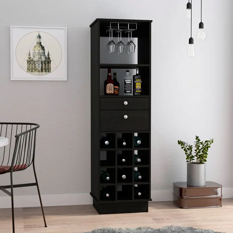 

Black Painted with Wine Rack