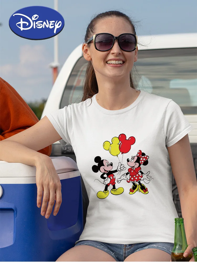 

Disney Valentine's Day Gift Women T Shirts Hipster Clothes Summer 2022 Ropa Tumblr Mujer Short Sleeve France Mickey Mouse Edgy