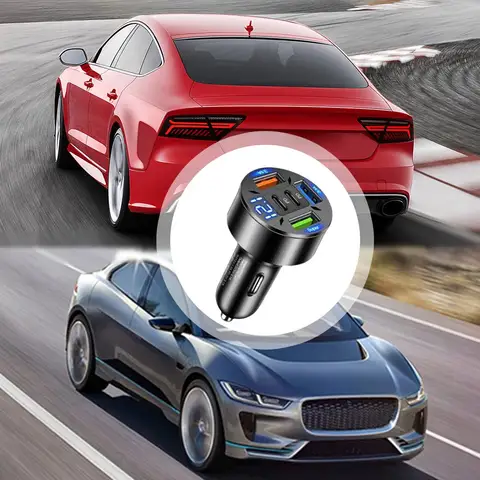 Автомобильное зарядное устройство 250 Вт, 5 портов, быстрая зарядка PD QC3.0 USB C, автомобильное зарядное устройство для телефона, адаптер типа C в автомобиле для IPhone
