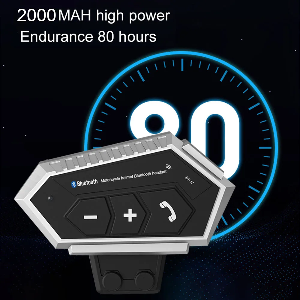 Шлем мотоциклетный гарнитура Bluetooth наушники с громкой связью для звонков, стерео и защитой от помех для мотоциклиста.