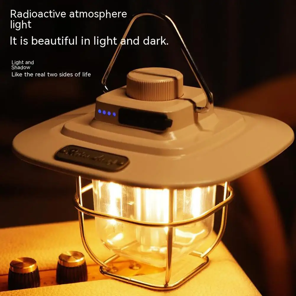 

Led Camping Lights Portable Rechargeable Multi-functional Retro Hanging Tent Lamp Emergency Flashlight