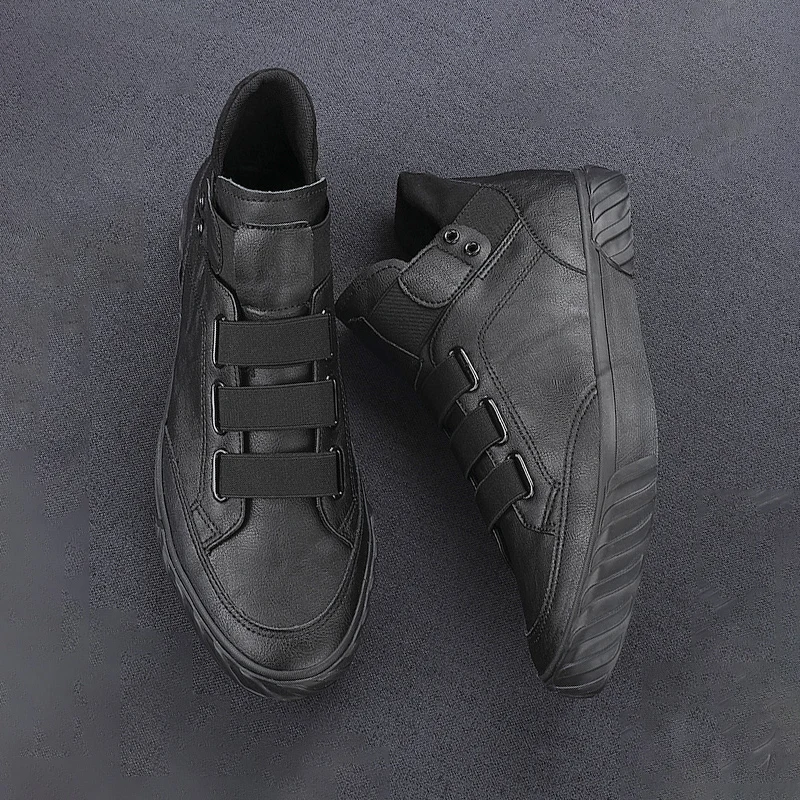 

Autumn Men's Vulcanize Shoes British Style Fashion Men's Leather Casual Shoes Band Sneaker For Men Flats Soft Sole Loafers