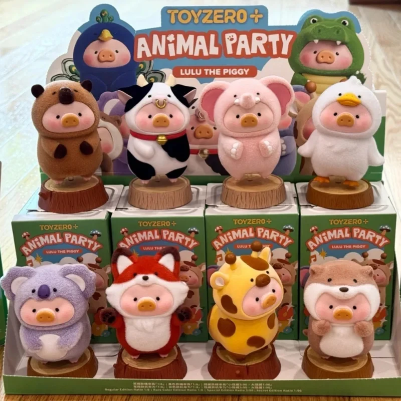 Фото Оригинальная фигурка LuLu The Piggy Animal Party Series Blind Box: милая свинка, аниме-фигурка, украшение для рабочего стола, игрушка, подарок-сюрприз №2