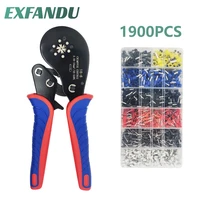 hsc8 16 6 hexagonal wire crimper ratcheting self adjustable crimping plier tool set 0 08 16mm%c2%b2 28 5awg with 1900pcs terminals