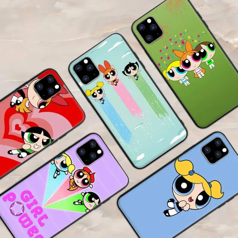 

Girls-S-cartoon Star-D-The Powerpuff Phone Case for iphone 12 13 Mini SE 2020 6 6S Plus 7 8 Plus X XR XS 11 Pro Max Coque cover