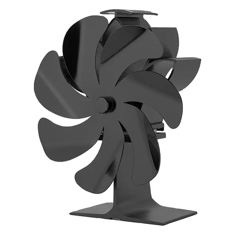 

Black Fireplace 6 Blade Heat Powered Stove Fan Log Wood Burner Fan Quiet Home Fireplace Fan Efficient Heat Distribution For Home