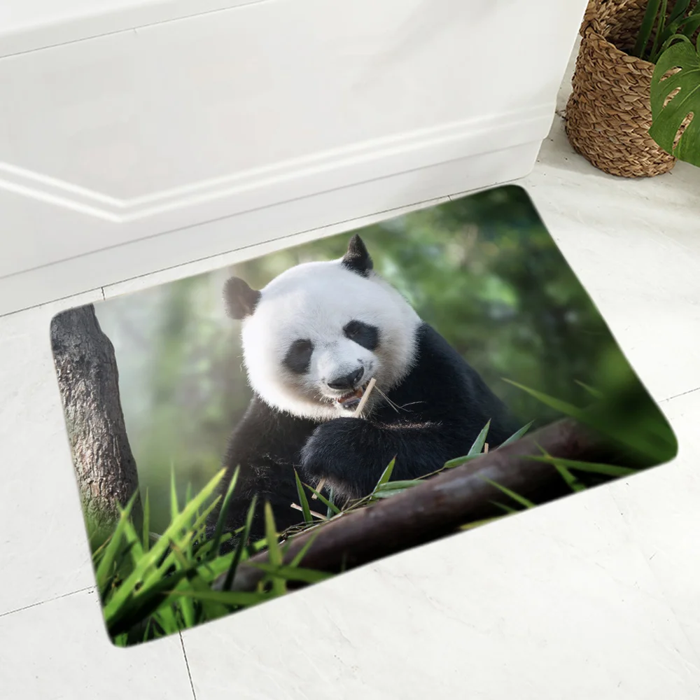 

40x60cm Panda Animal Print Carpet, Home Kitchen, Bathroom Decoration, Non slip Super Soft Flannel Floor Mat