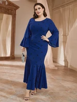 toleen women plus size large maxi dresses 2022 spring casual chic elegant long sleeve muslim evening party wedding robe clothing