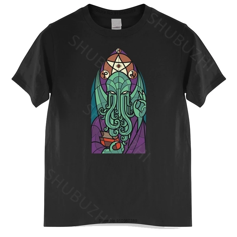 Мужская хлопковая футболка CHURCH OF CTHULHU Miskatonic Lovecraft Arkham Dunwich Kathedrale Kirch мужская летние